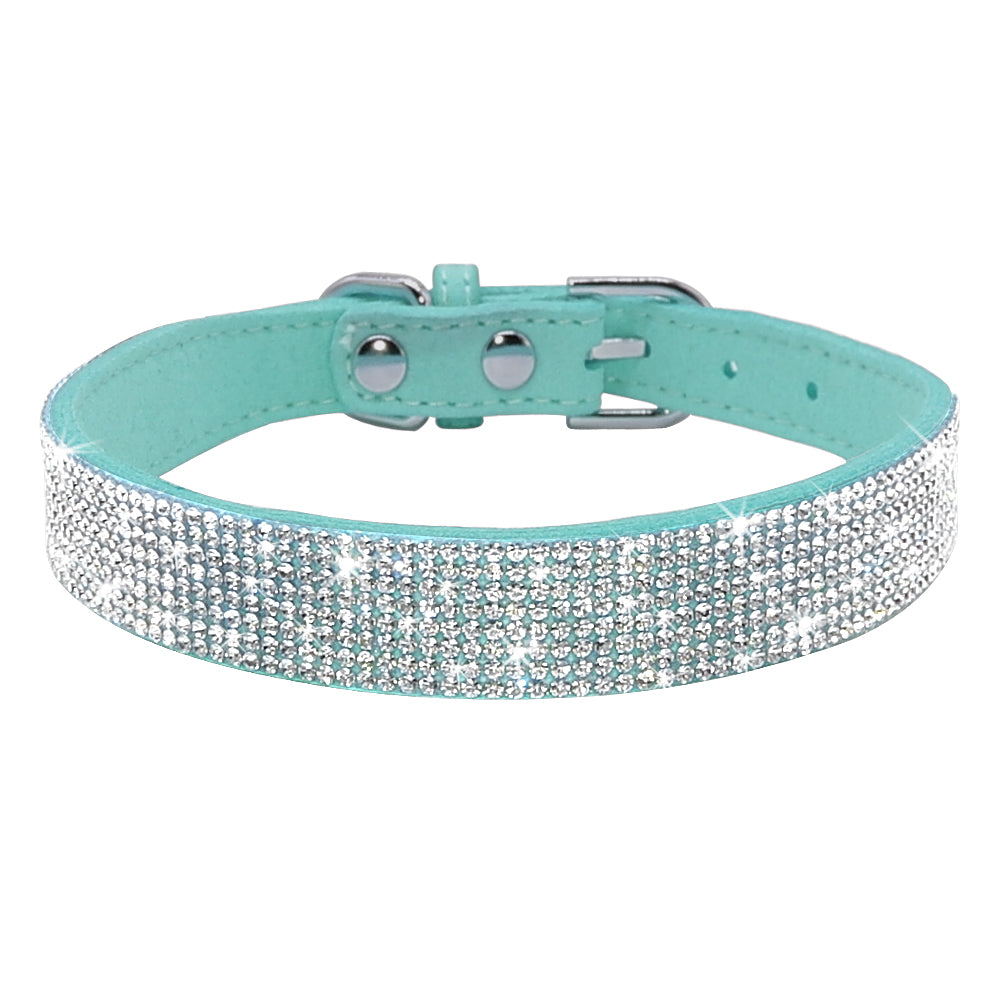 Korean Velvet Pet Leash with Rhinestone Design