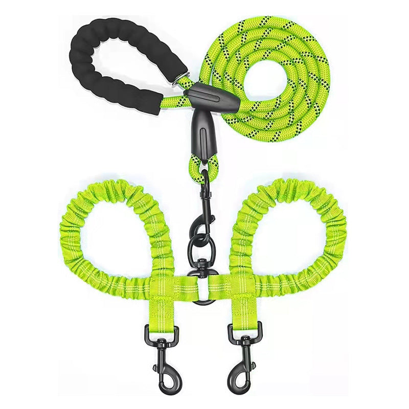 Reflective Polyester Pet Drag Two Traction Leash