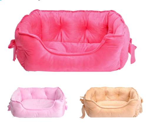 Pet Bed with Bow Tie Dog Sofa for Cats and Dogs