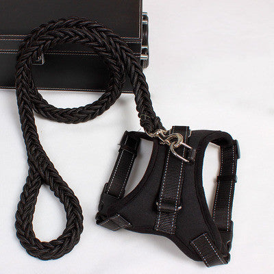 Nylon Medium Large Dog Harness with Reflective Collar