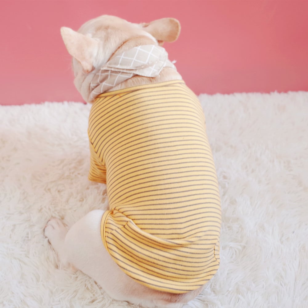 Striped Cotton Stretch Padded T-shirt