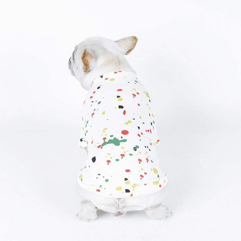 Casual Cotton Spray Paint Graffiti T-shirt for Dogs