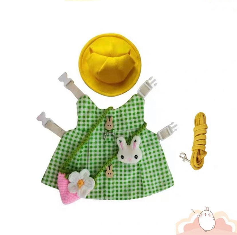 Cute Vest Skirt for Pet Rabbit with Traction Rope