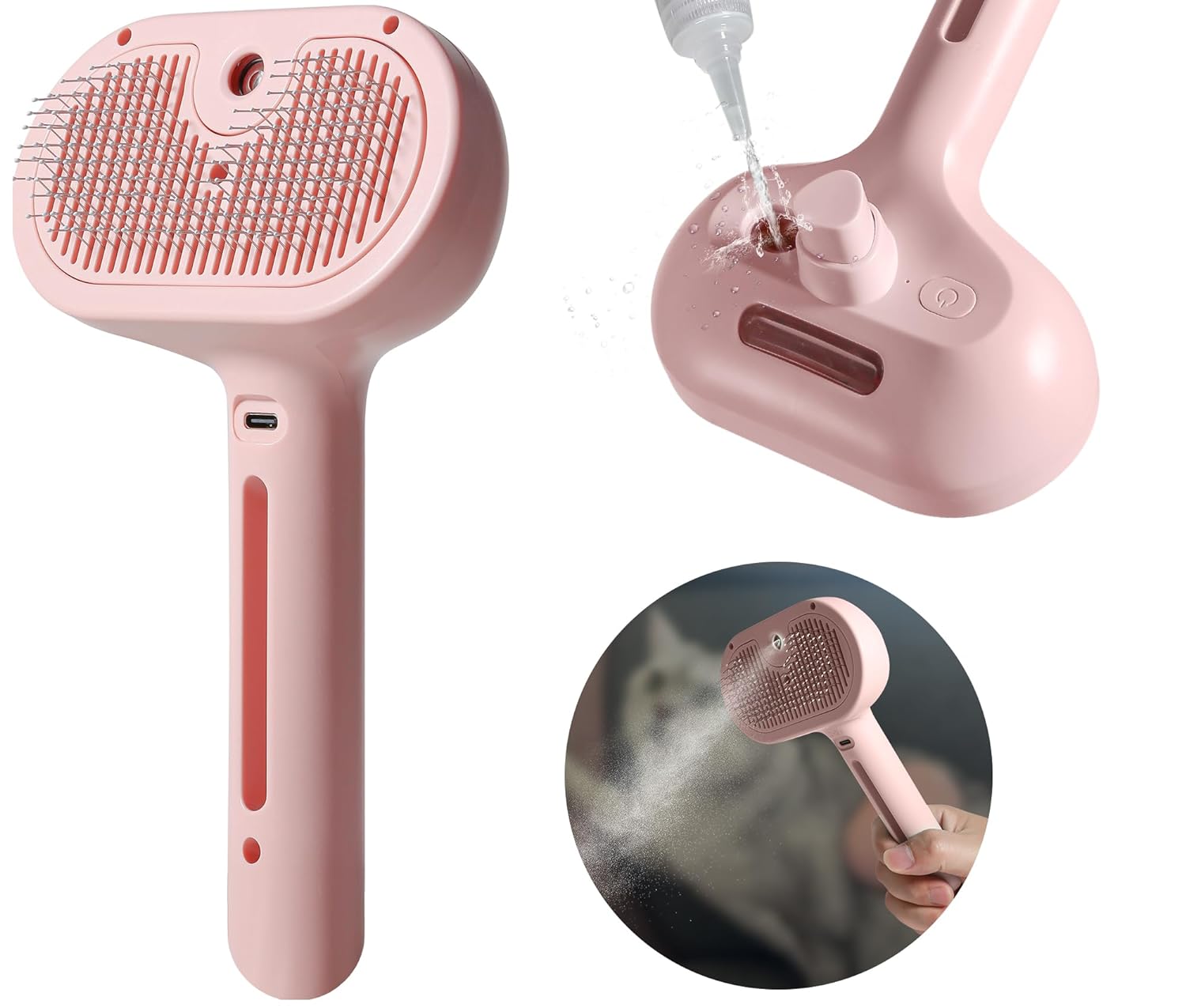 Spray Cat Brush with Water Tank