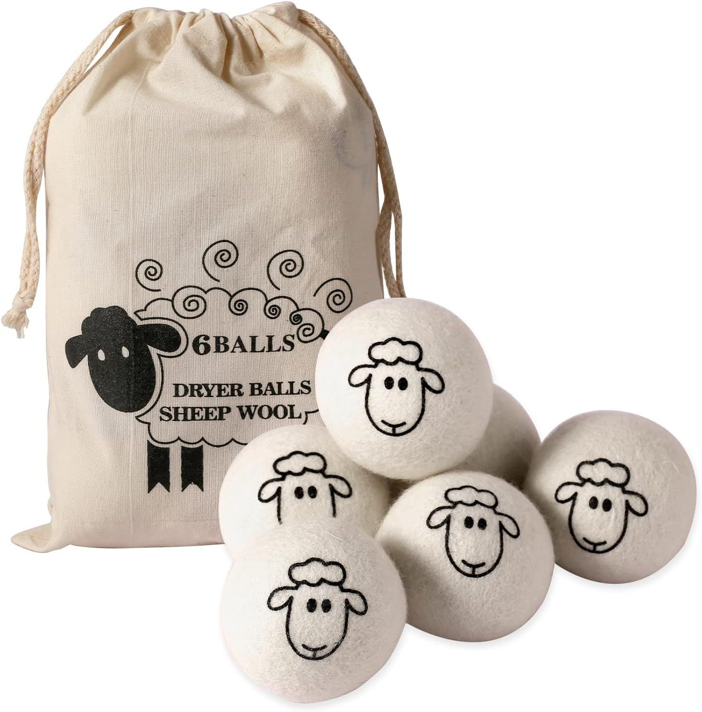 Wool Dryer Balls 6-7cm for Laundry Static Reduction
