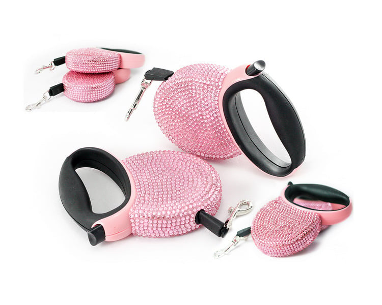 Diamond-Studded Automatic Telescopic Pet Traction Belt
