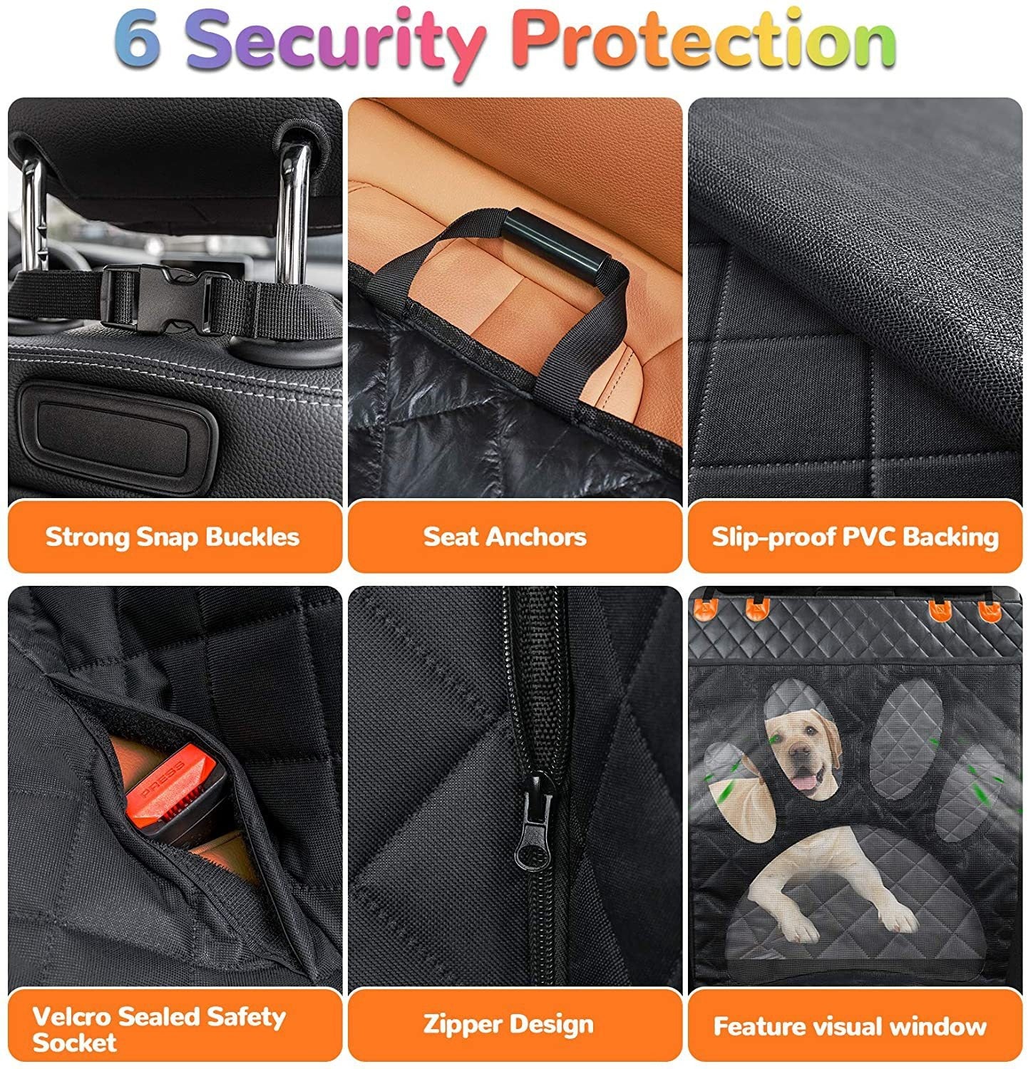 Car Pet Rear Seat Pad with Mesh