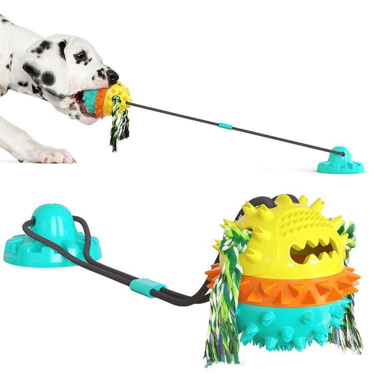 Durable Dog Toy with Biting Resistant Sucker