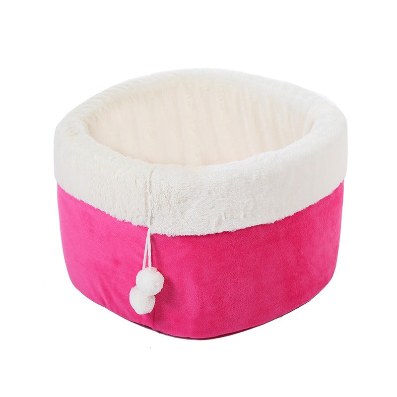 Winter Plush Cat Bed