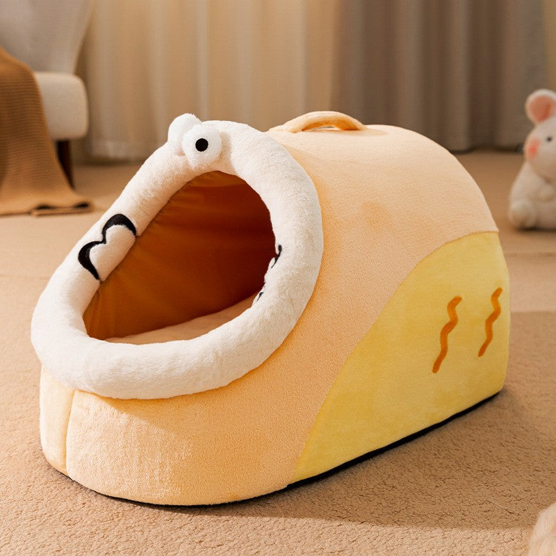 Half-Enclosed Pet House for Small Dogs and Cats