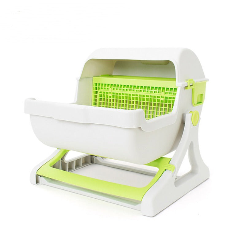 Semi-Enclosed Cat Toilet Litter Box