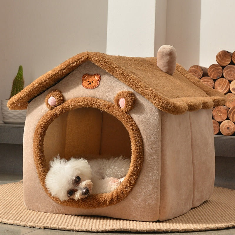Warm Enclosed Pet Bed Kennel