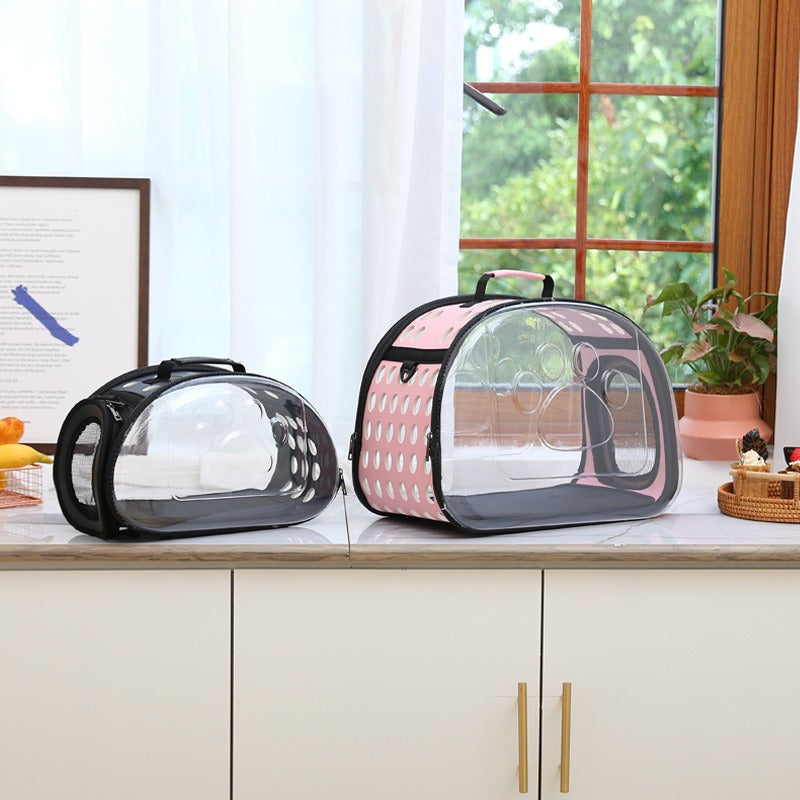Foldable PVC Pet Carrier Bag for Cats and Dogs