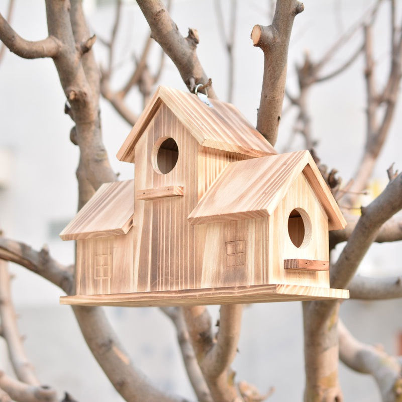 Small Wooden Hanging Bird Nest