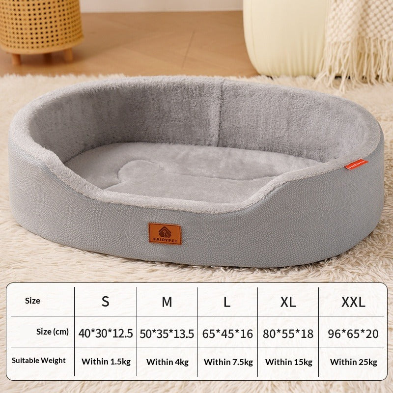 Universal Medium Dog Bed with Removable Leather Liner