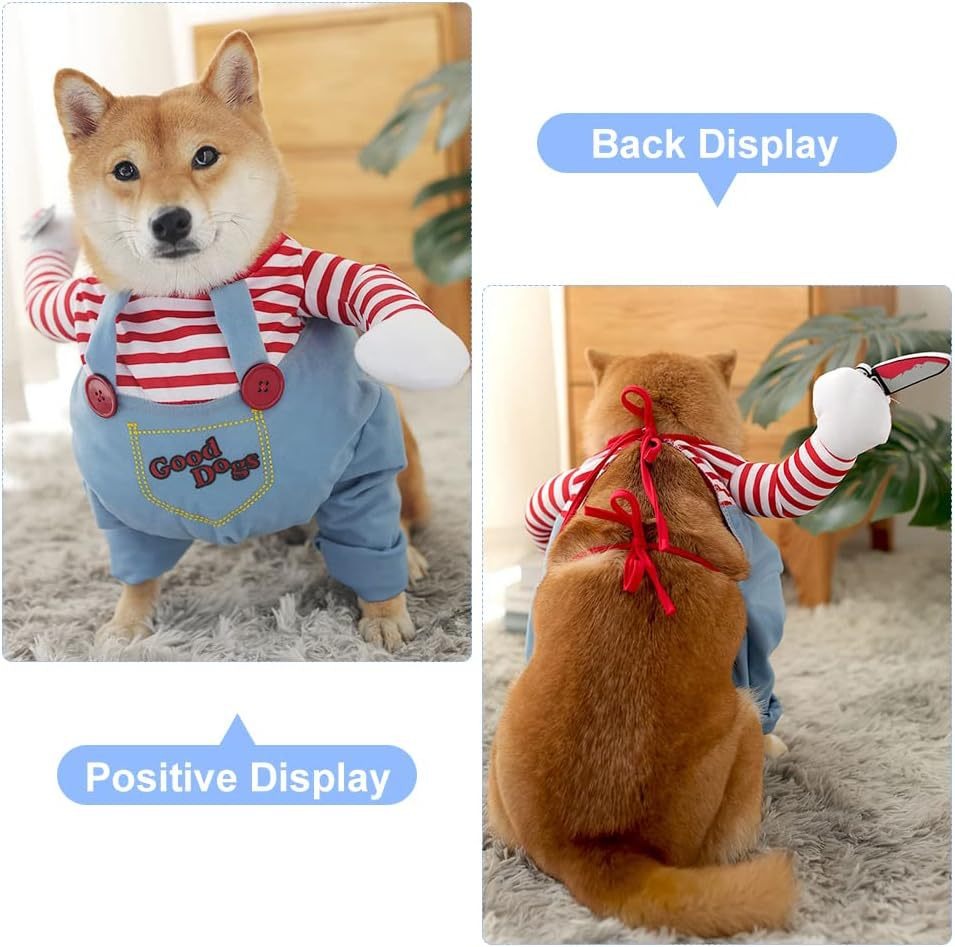 Striped Harness Pants for Pets Halloween Set