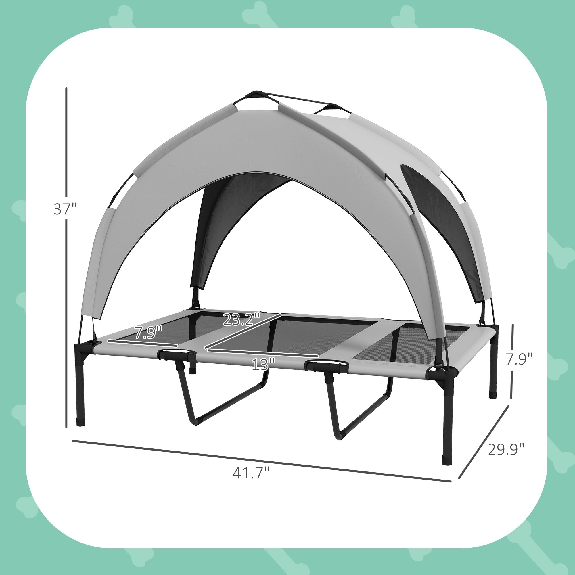 Elevated Outdoor Dog Bed with Canopy