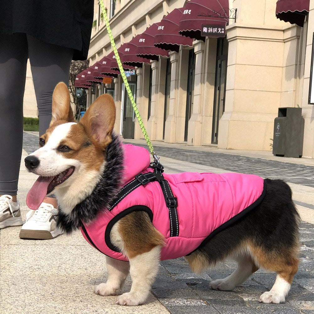 Thickened Winter Cotton Vest with Warm Fur Collar