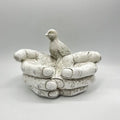 Hand-Shaped Bird Bath and Feeder Resin Garden Ornament