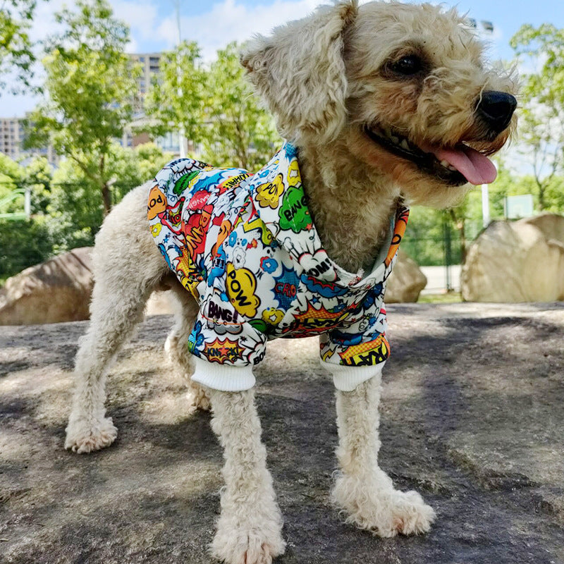 Graffiti Print Pet Hoodie for Dogs