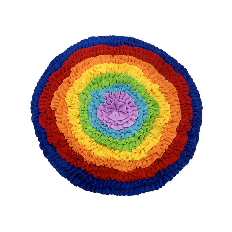 "Cross-Border Amazon Circular Rainbow Pet Snuffle Mat"