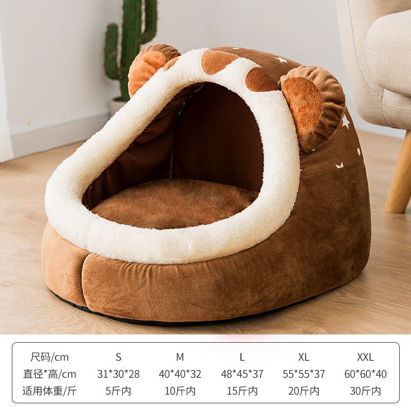 Half-Enclosed Pet House for Small Dogs and Cats