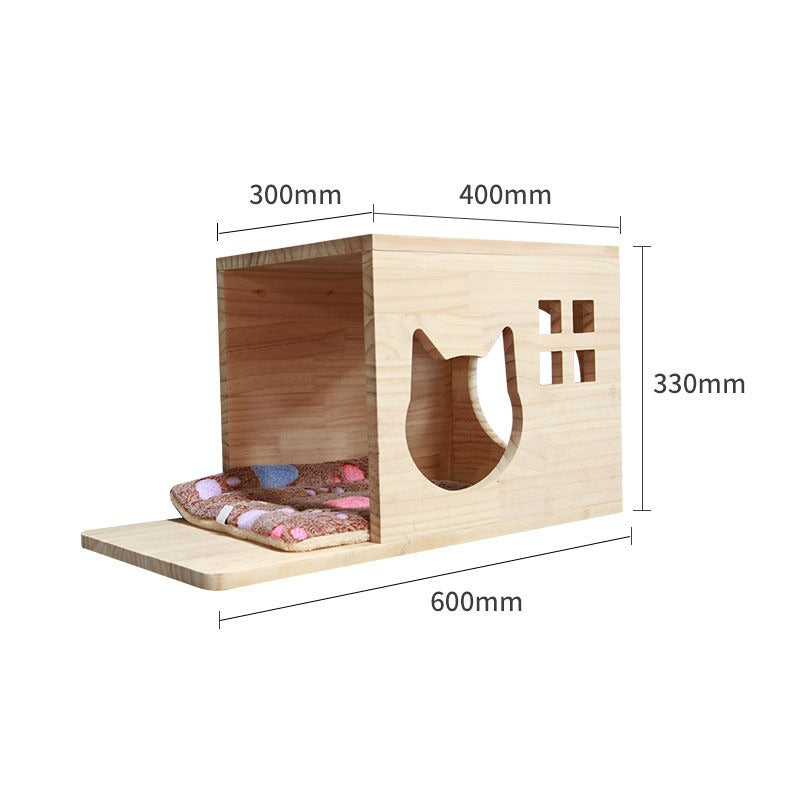 Wall-Mounted Solid Wood Cat Shelves & Perches