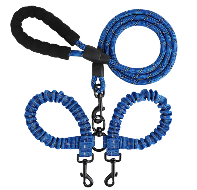 Reflective Polyester Pet Drag Two Traction Leash