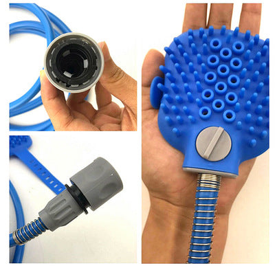 Pet Bathing Tool with Convenient Spray Hose and Handle
