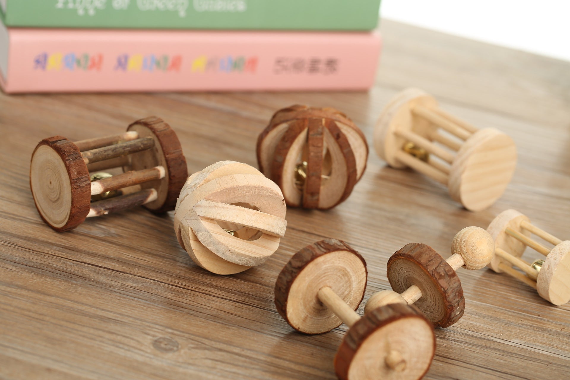 Wooden Chew Toys Set for Hamsters, Birds, Cats, Dogs