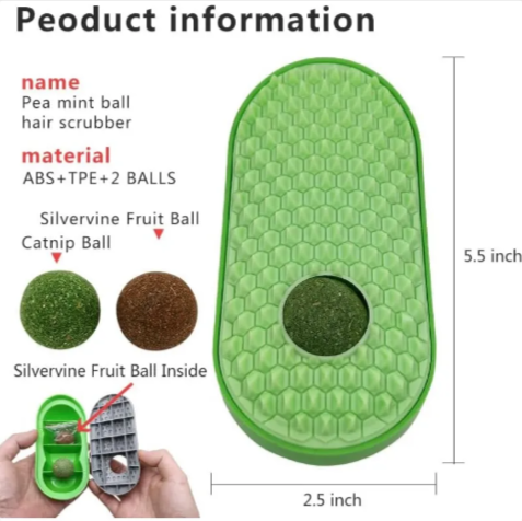 Wall-Mounted Catnip Ball & Groomer