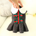 Plaid Wool Skirt with Bow for Dogs