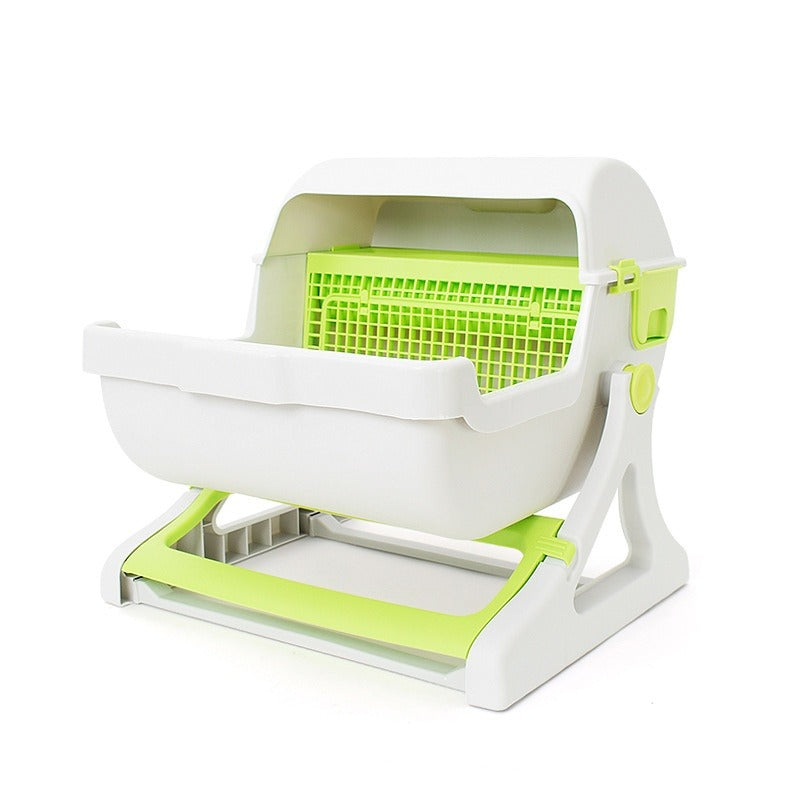 Open Tilting Cat Toilet Semi-automatic Litter Box