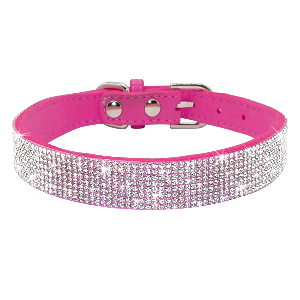 Korean Velvet Pet Leash with Rhinestone Design