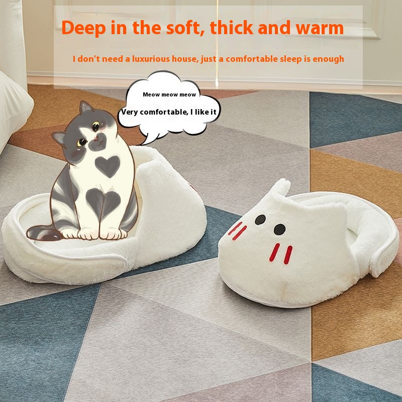 Four-Season Plush Cat Bed