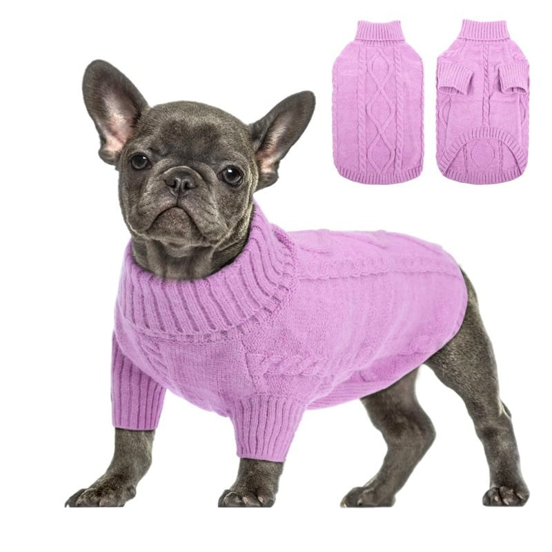 Dog Turtleneck Knitted Sweater