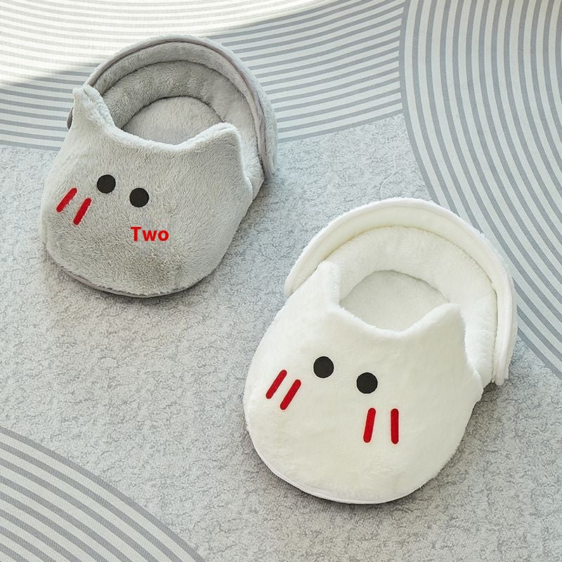 Four-Season Plush Cat Bed