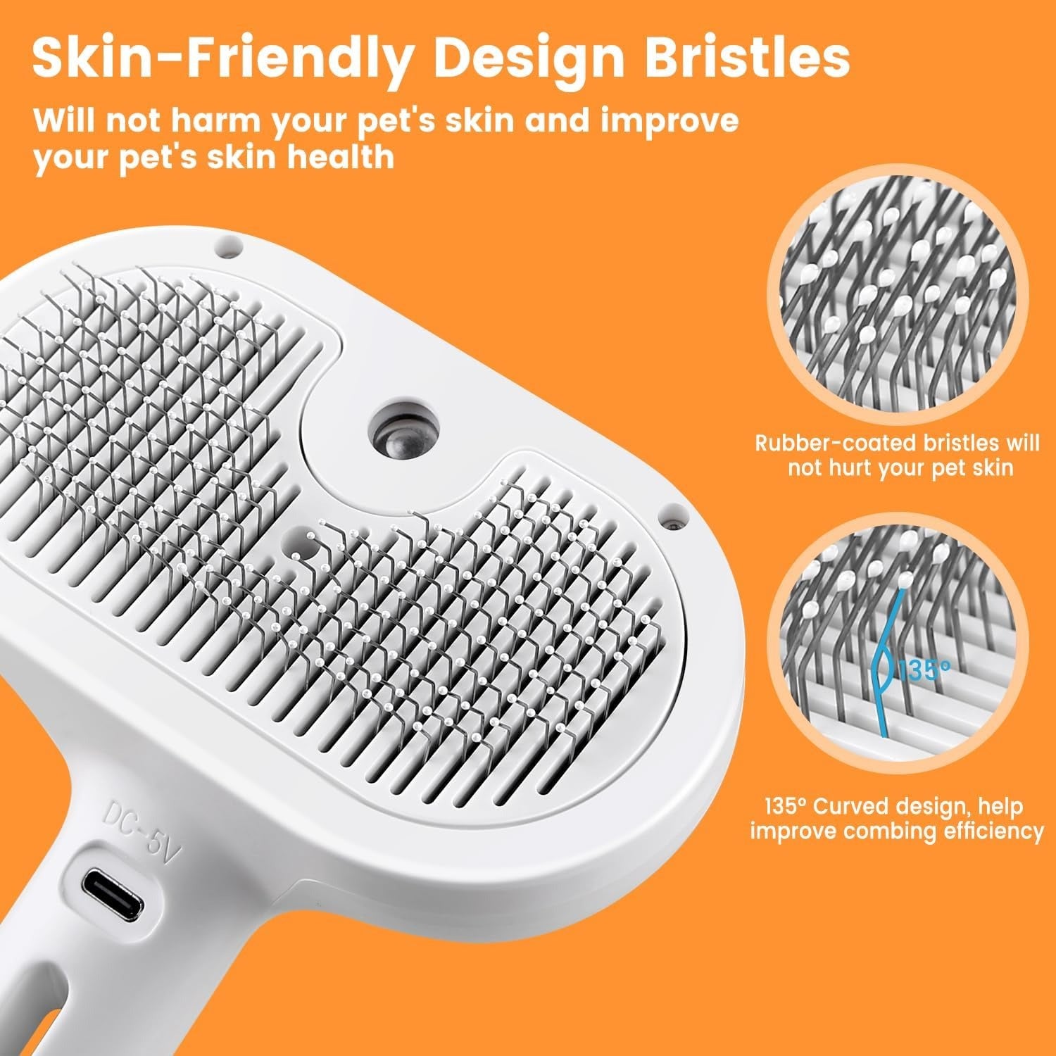 3-in-1 Cat & Dog Steam Grooming Brush