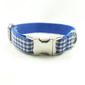 Blue Plaid Dog Collar