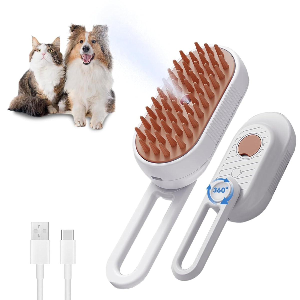 3-in-1 Cat Steam Grooming Brush