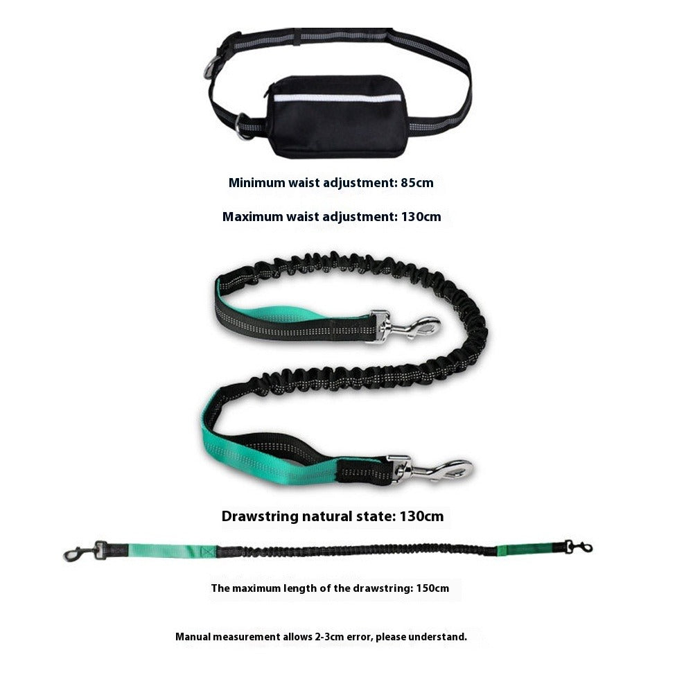 Hands-Free Reflective Nylon Retractable Dog Leash