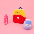 Three-Piece Dog Toy Set with School Bag