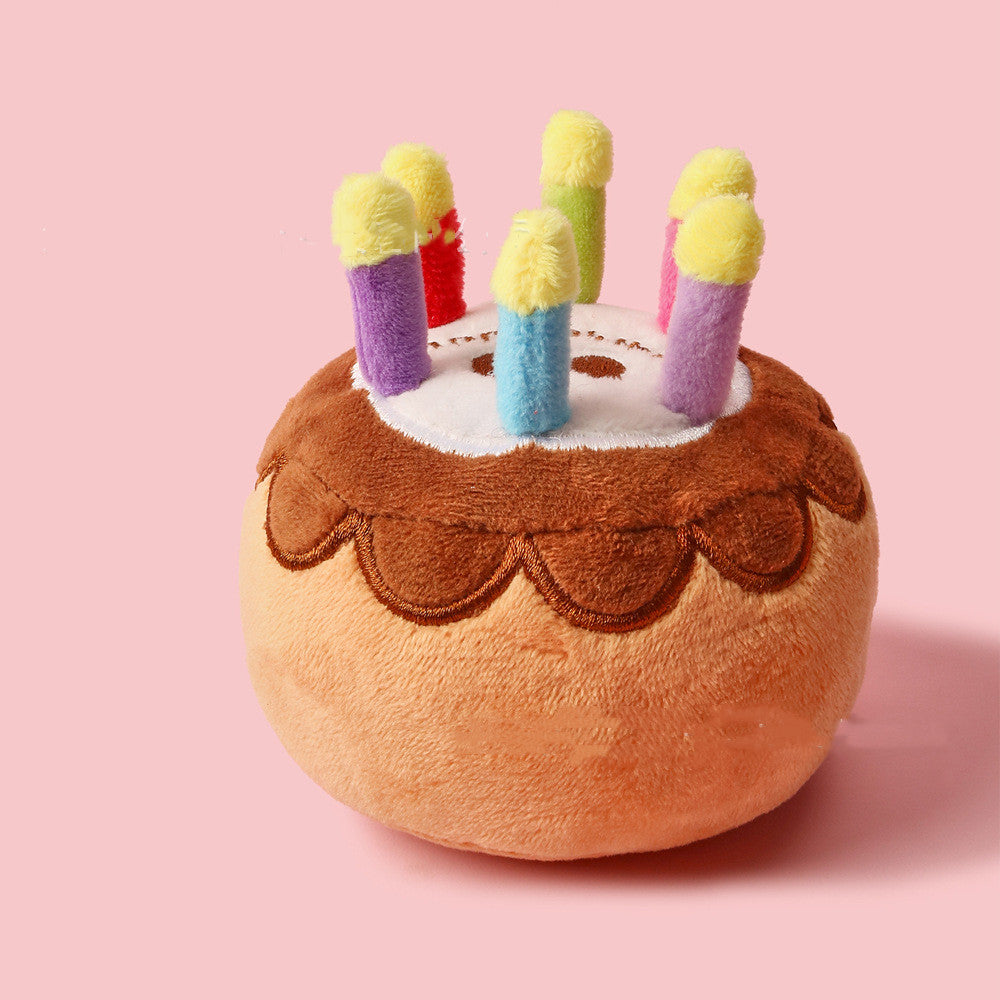 Pet Plush Toy Birthday Candle Cake for Pets