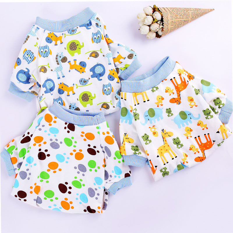 Comfortable Printed Pajamas for Four-Legged Pets