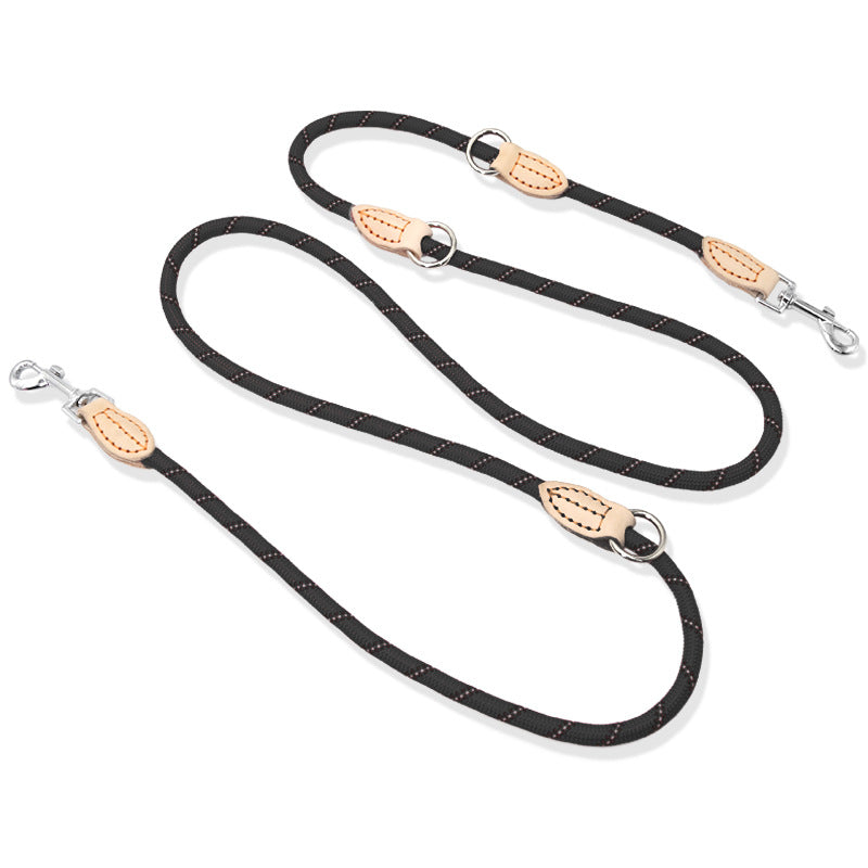 Multifunctional Hook and Chain Leather Dog Rope