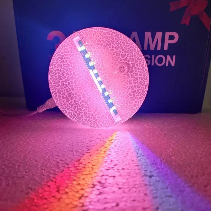 3D Illusion Night Light with Touch Control, 3 Colors