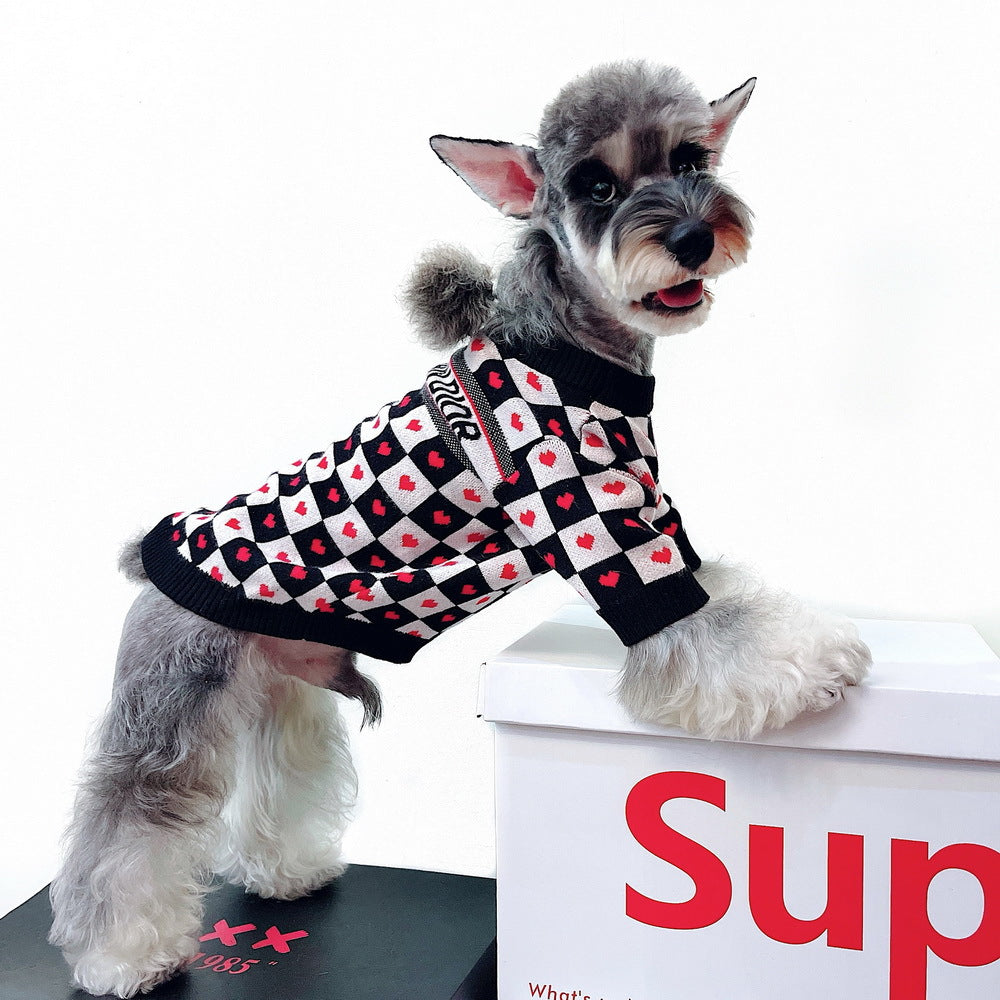 Checkerboard Black and White Dog Clothes for Pets