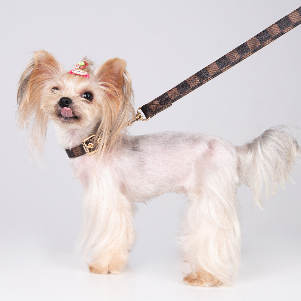 Pet Dog PU Collar and Leash Set