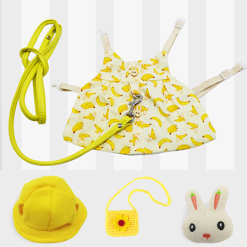 Small Banana Clothes and Leash for Pet Rabbits