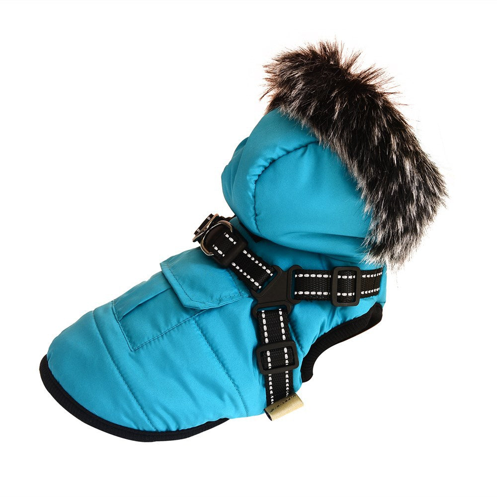 Thickened Winter Cotton Vest with Warm Fur Collar